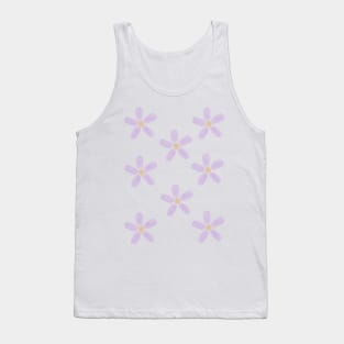 Purple Flower Pattern Tank Top